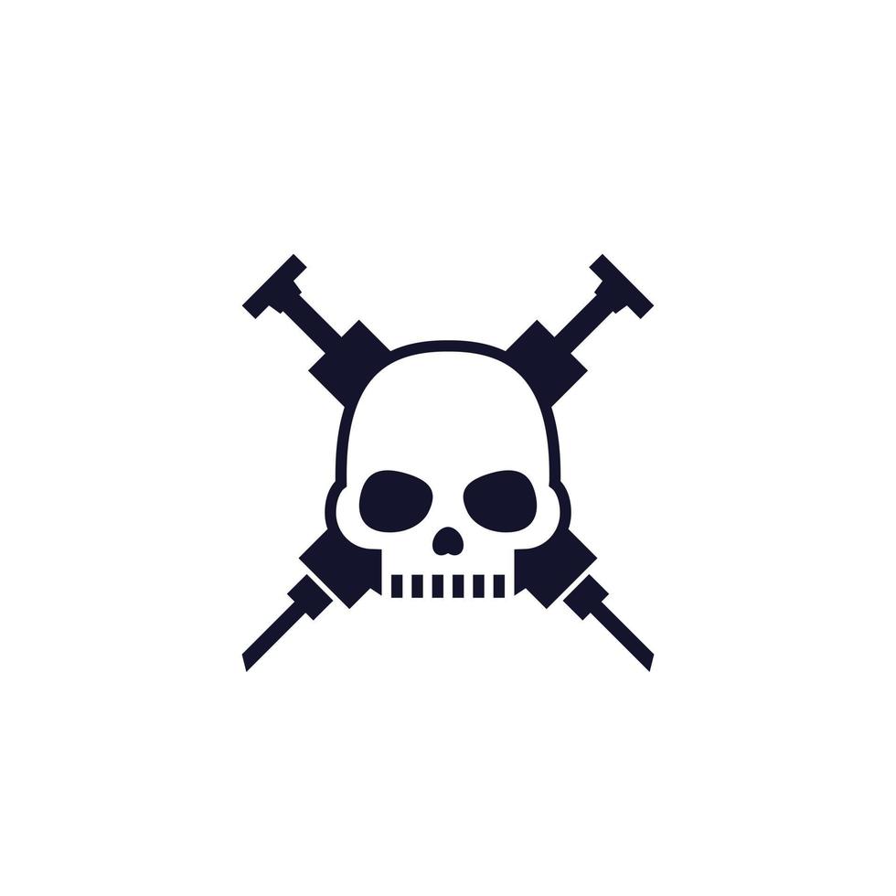 Overdose icon with skull vector