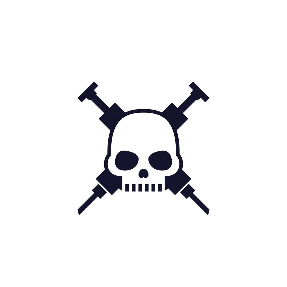 Overdose icon with skull vector