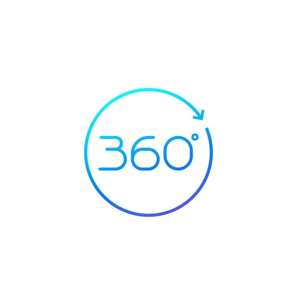 360 icon with arrow vector