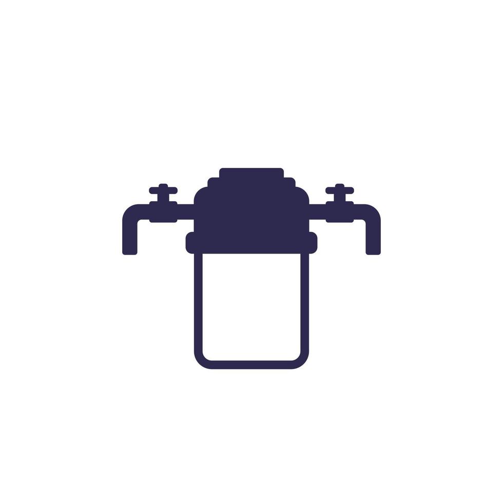 water filter and filtration icon on white vector