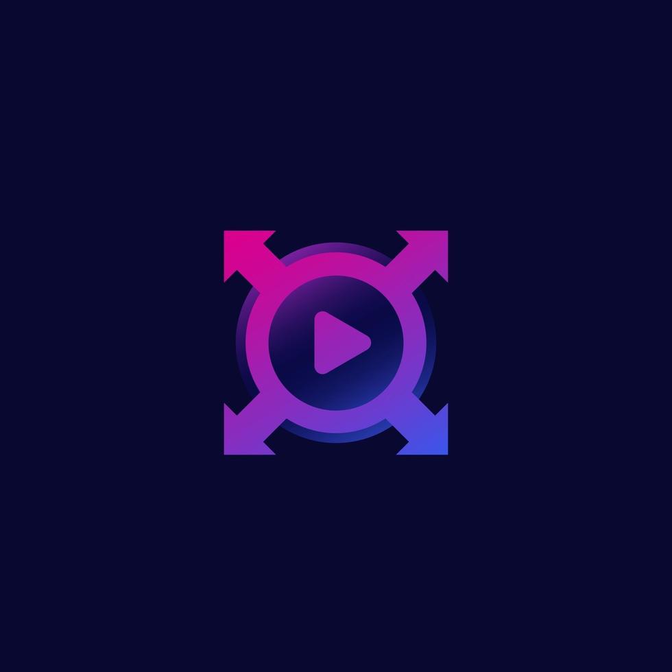 360 degrees video or panoramic content vector icon