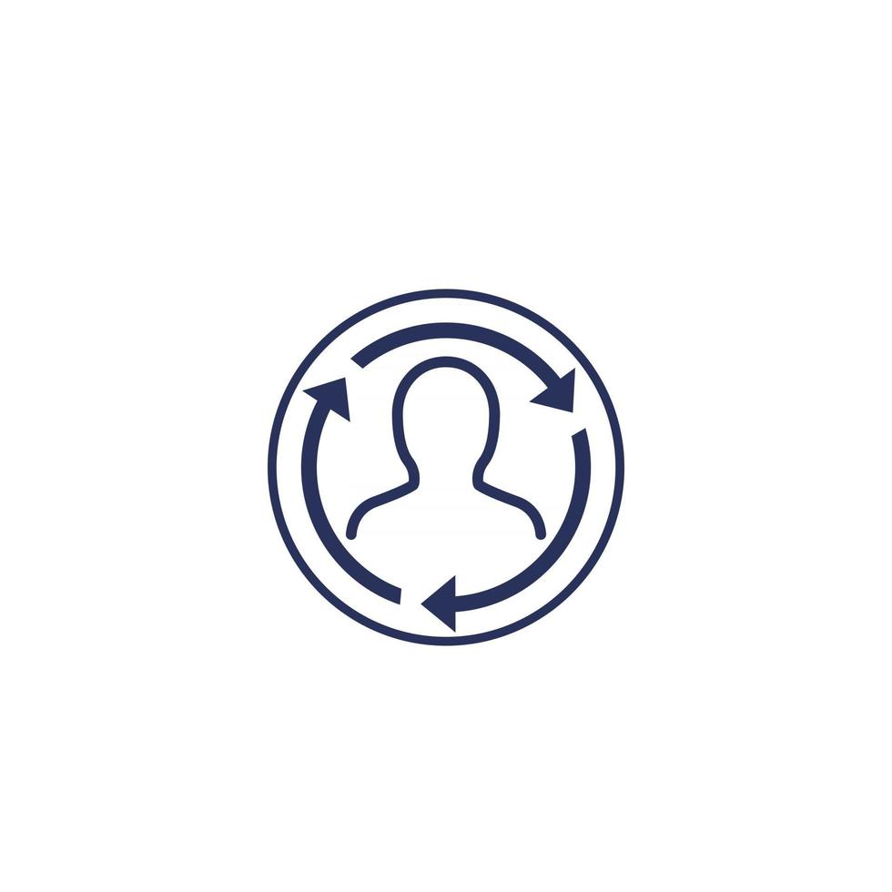 Staff rotation icon on white vector