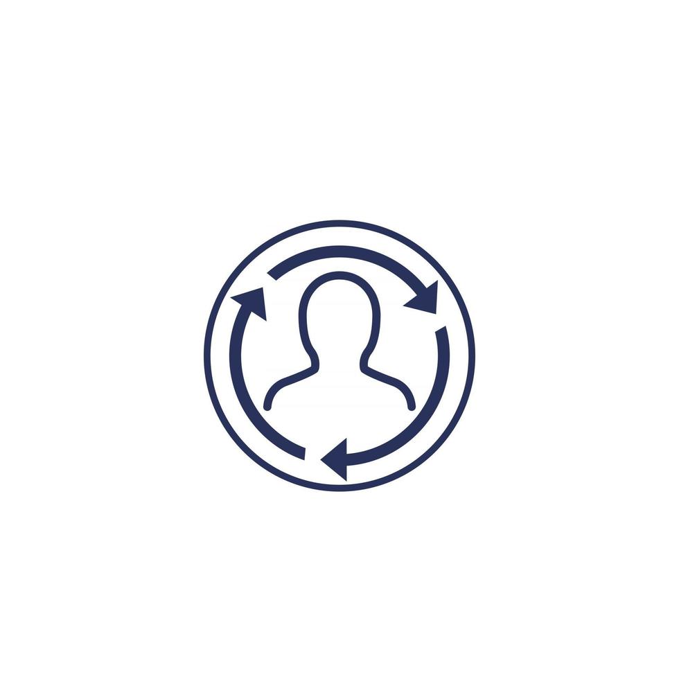 Staff rotation icon on white vector