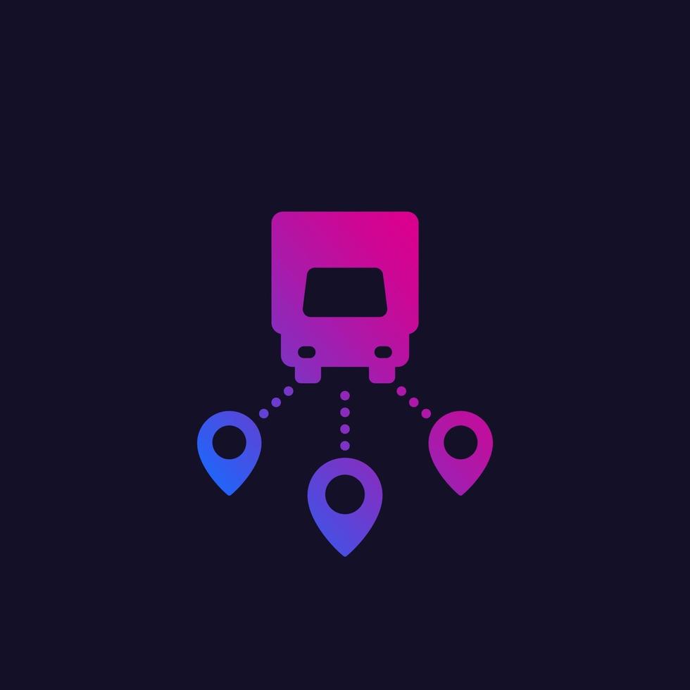 Logistics and delivery icon with van vector