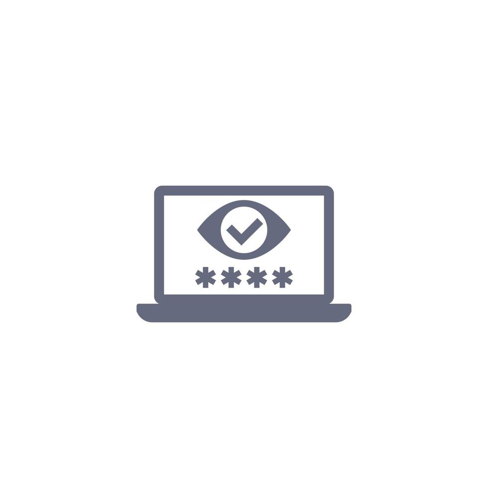 Parental control vector icon with eye and password
