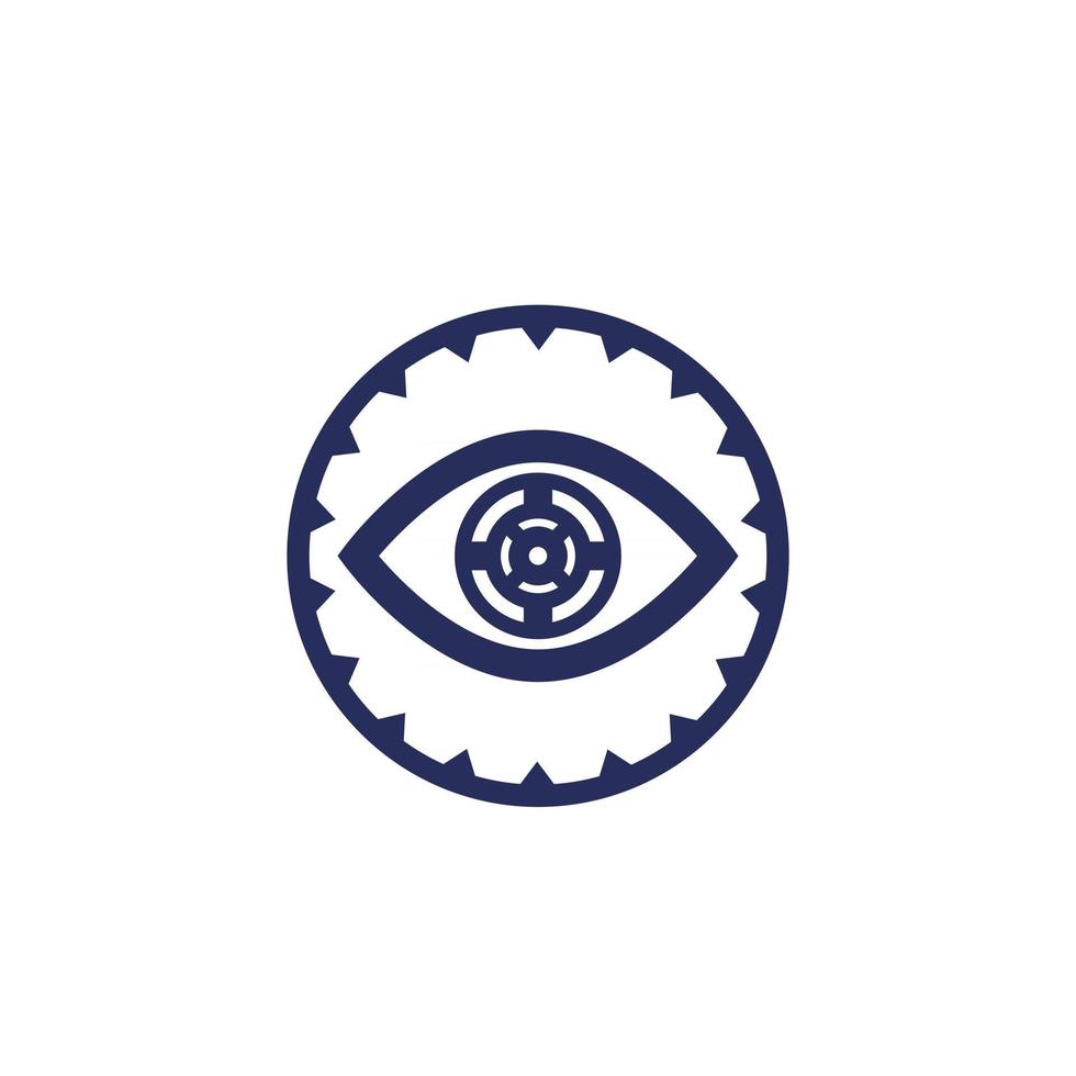 retina scan and biometric identification icon vector