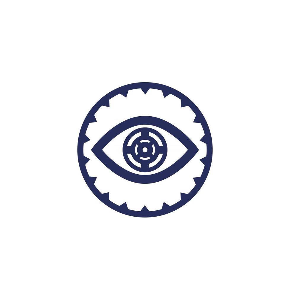 retina scan and biometric identification icon vector