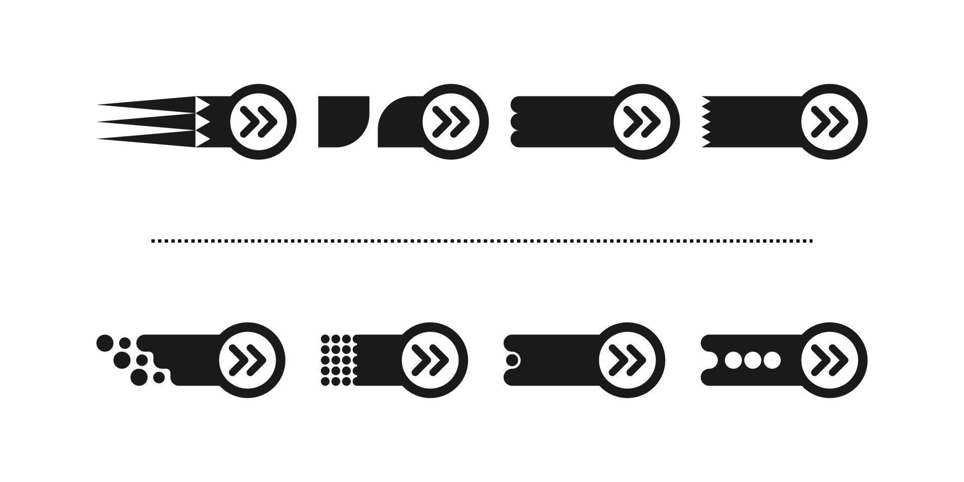 This is a set of new stylish flat arrows in a circle with an unusual finish vector