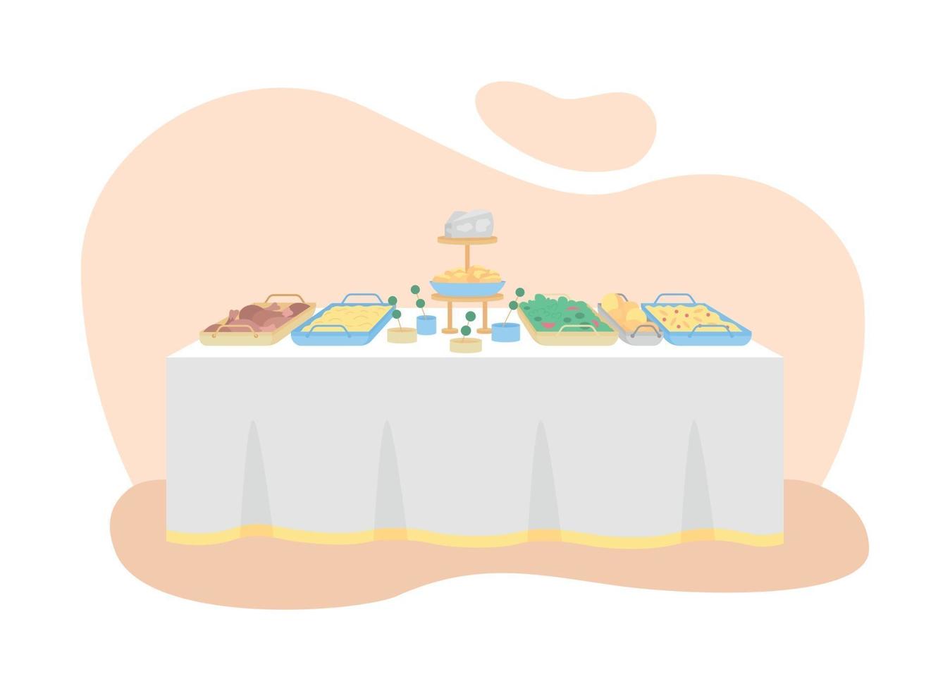 Serving salads and appetizers for dinner vector web banner