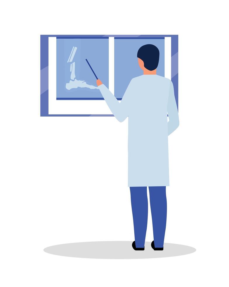 revisión de imágenes de rayos x del paciente color plano vector personaje sin rostro