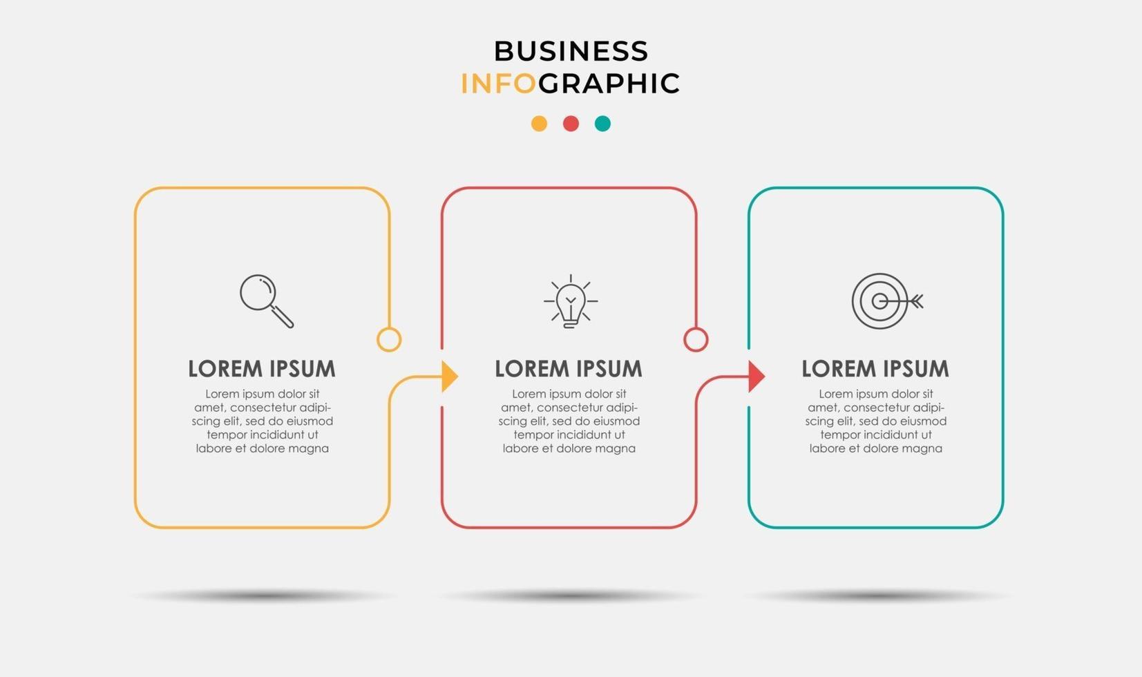 Vector Infographic design business template with icons and 3 three options or steps Can be used for process diagram presentations
