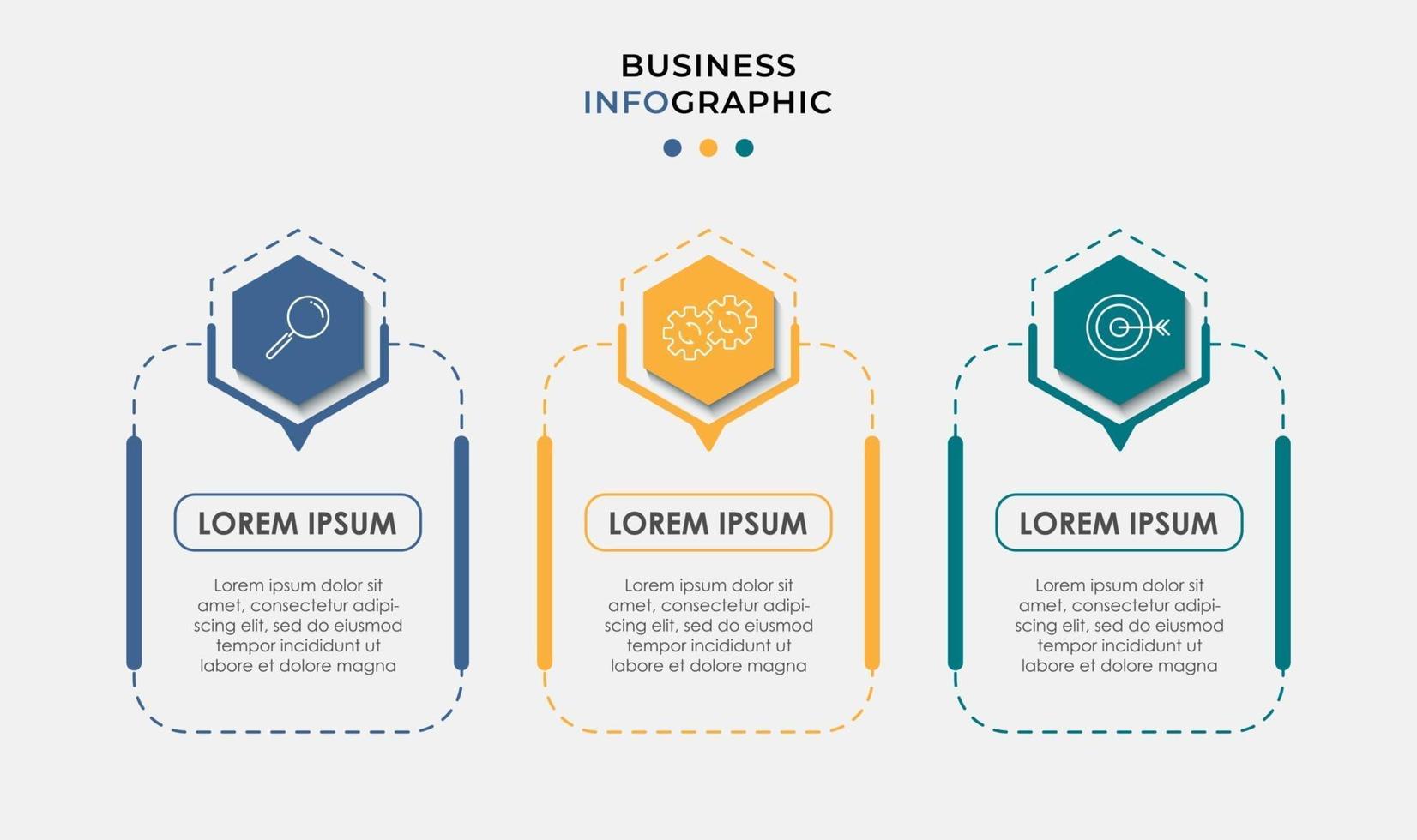 Vector Infographic design business template with icons and 3 three options or steps Can be used for process diagram presentations