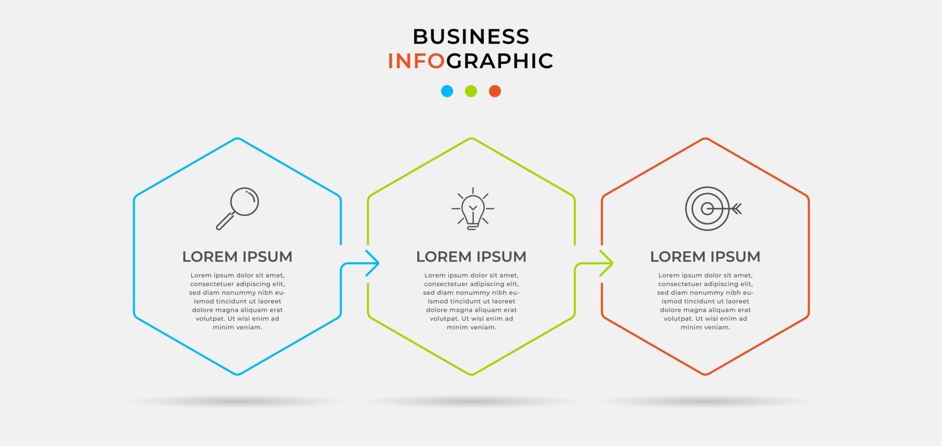 Vector Infographic design business template with icons and 3 three options or steps Can be used for process diagram presentations