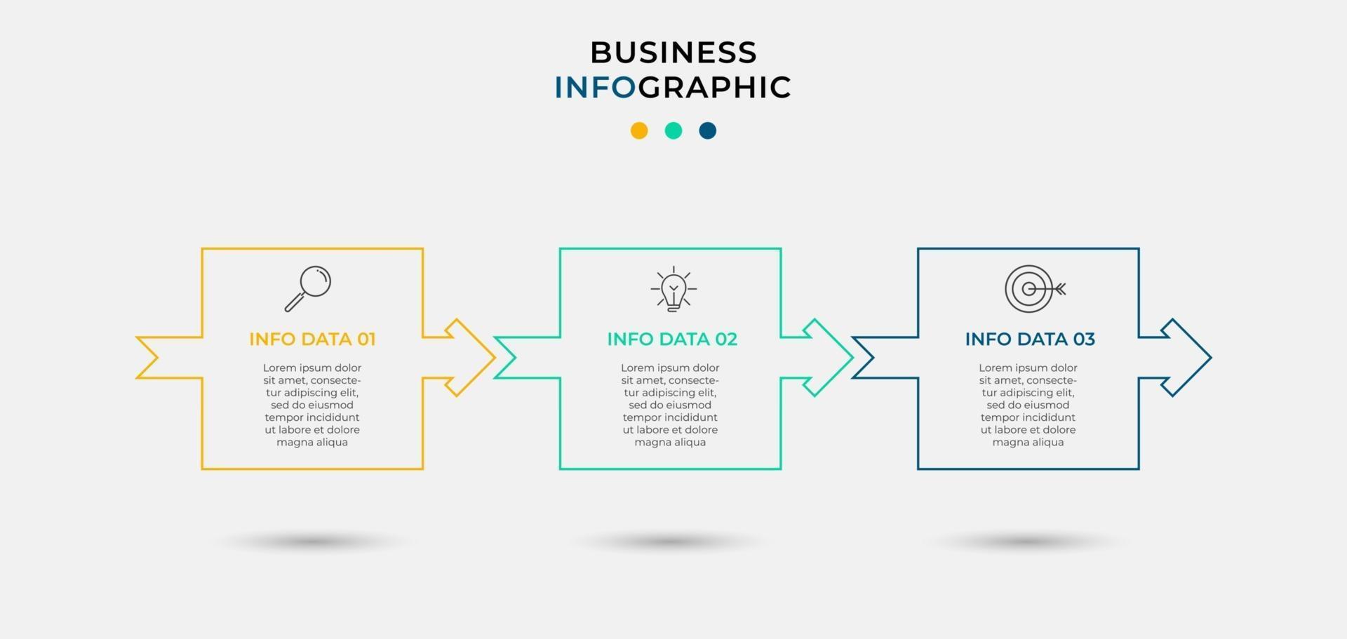 Vector Infographic design business template with icons and 3 three options or steps Can be used for process diagram presentations