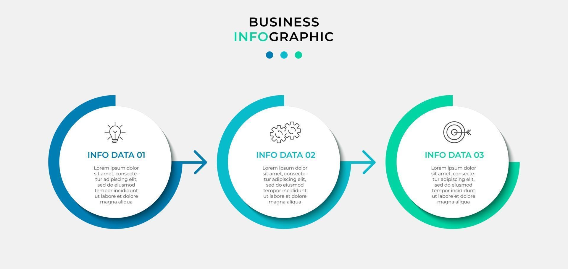 Vector Infographic design business template with icons and 3 three options or steps Can be used for process diagram presentations