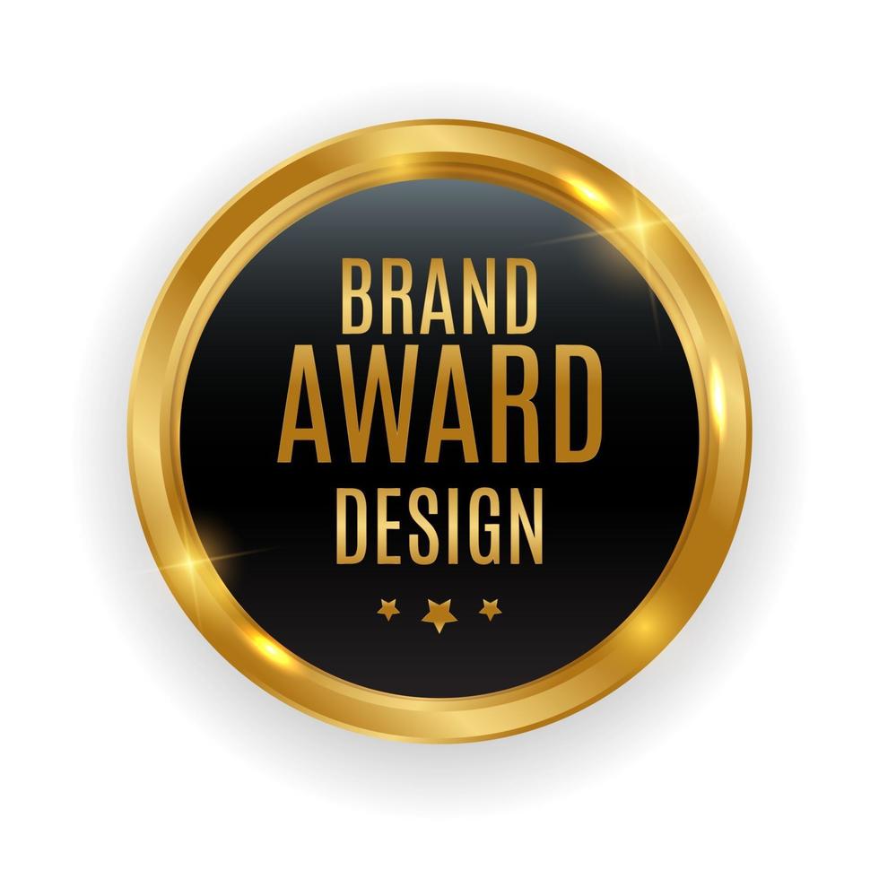 Premium Quality Gold Medal Badge Label Seal Brand Award Design vector