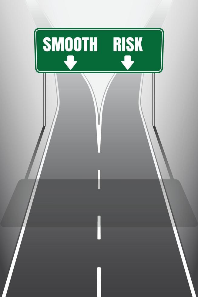 RoadRoad and risk signs on top vector