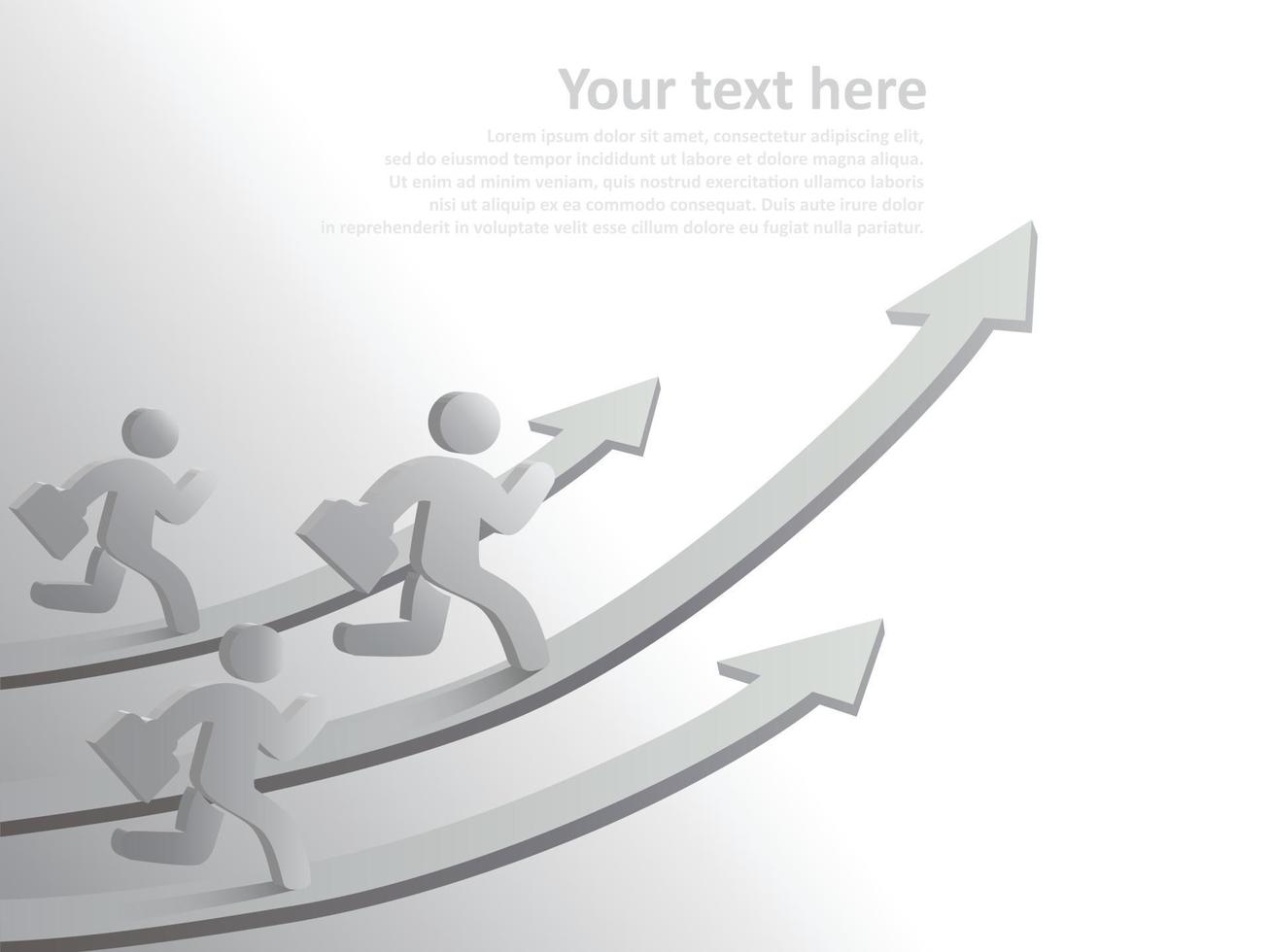 Design template Illuminated 3d isolated Running businessman on growth of progressive business vector illustration