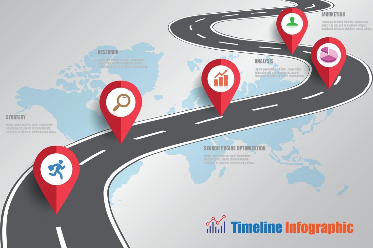 Business road map timeline infographic icons designed for abstract background template element modern diagram process web pages technology digital marketing data presentation chart Vector illustration