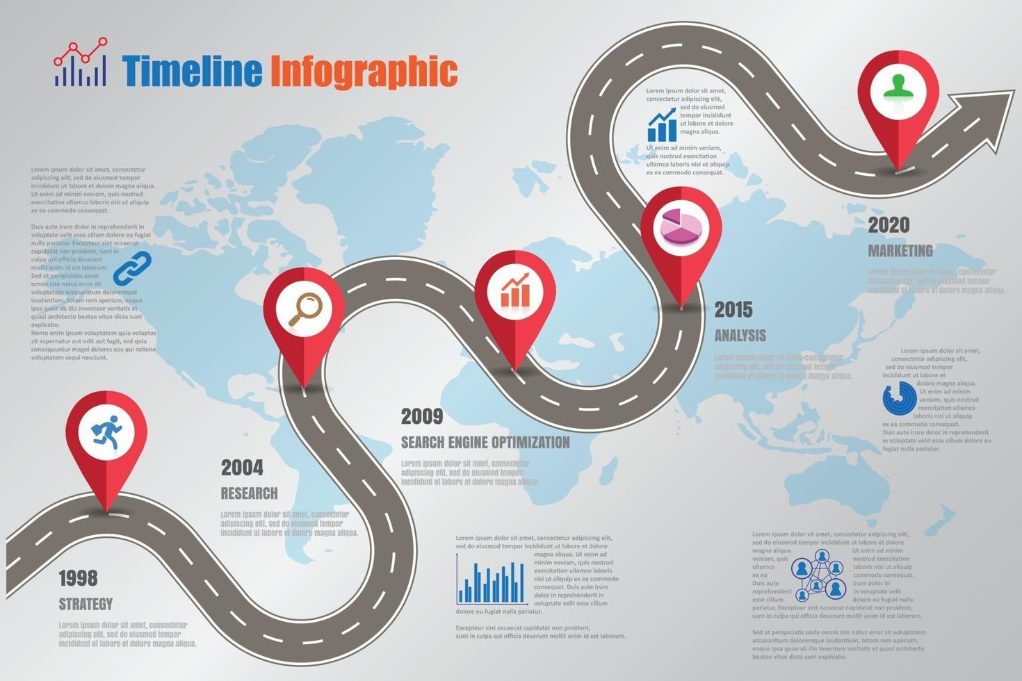 Business road map timeline infographic icons designed for abstract background template element modern diagram process web pages technology digital marketing data presentation chart Vector illustration