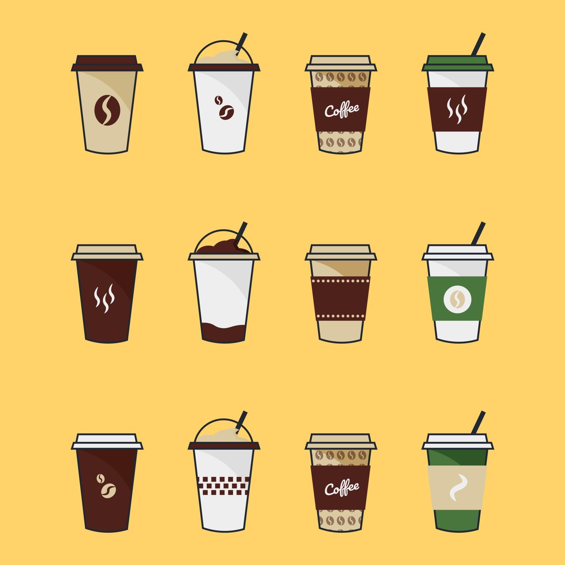 set of Isolated disposable coffee with cup vector illustration 2444091