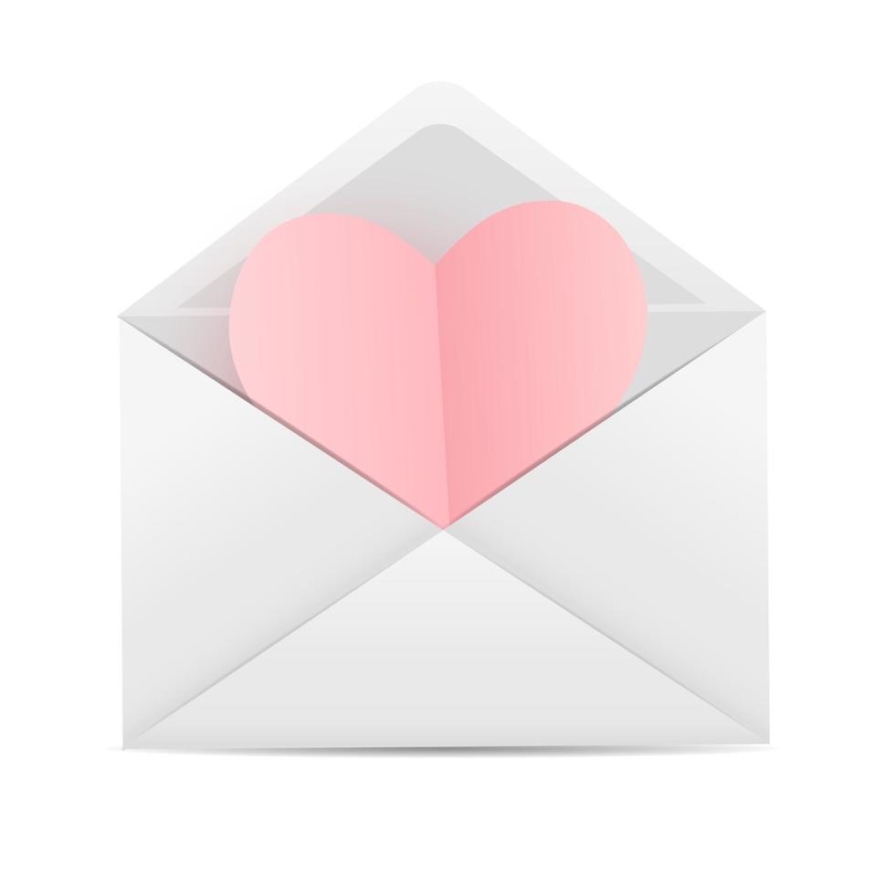 Envelope with Heart Symbol Love and Feelings Background Design vector