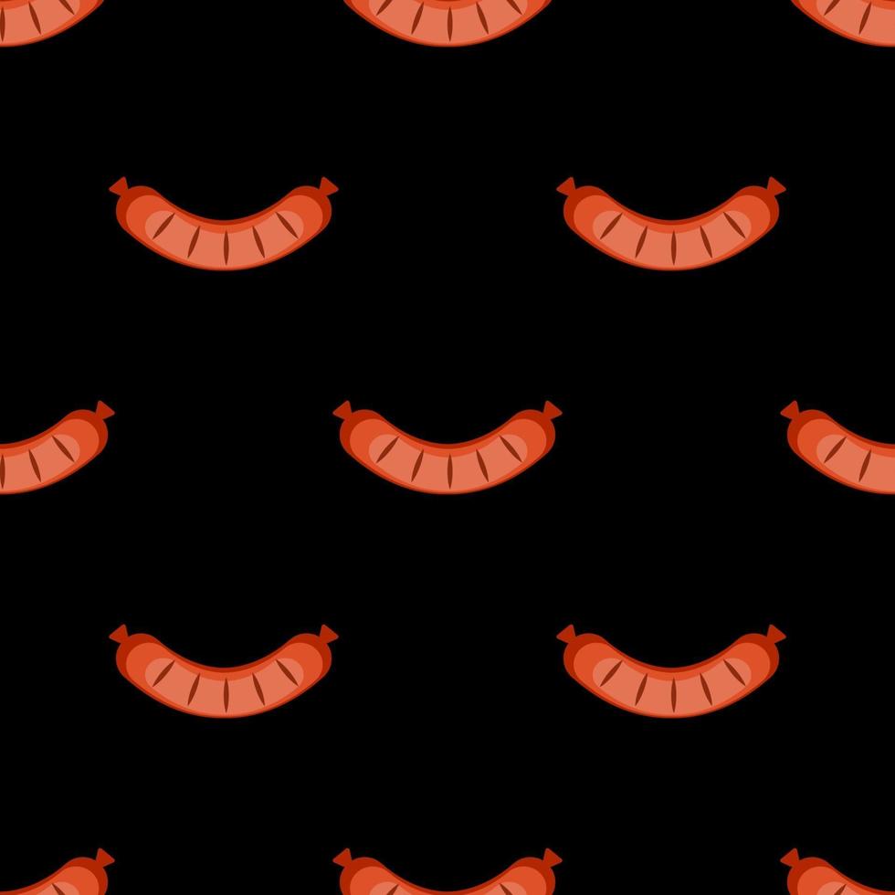 Fried sausage Seamless Pattern Background vector