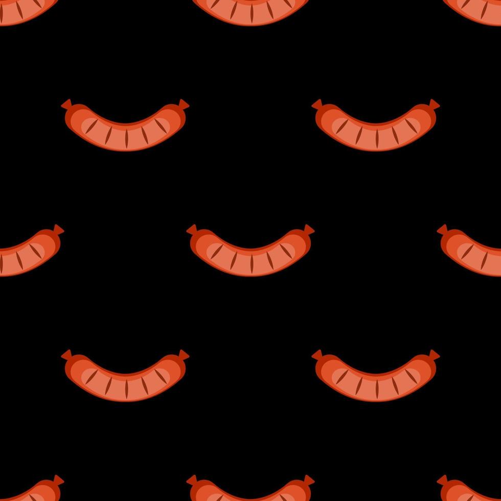 Fried sausage Seamless Pattern Background vector