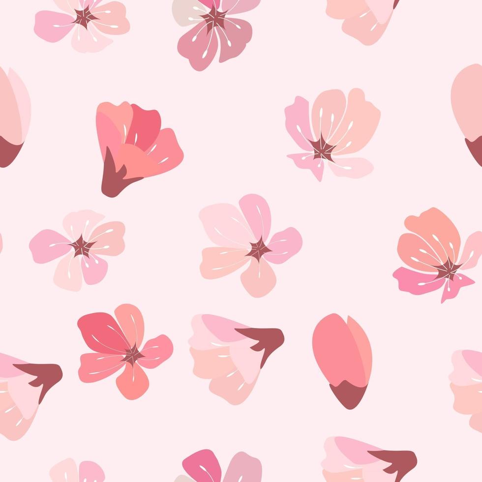 Abstract Floral Sakura Flower Japanese Natural Seamless Background vector