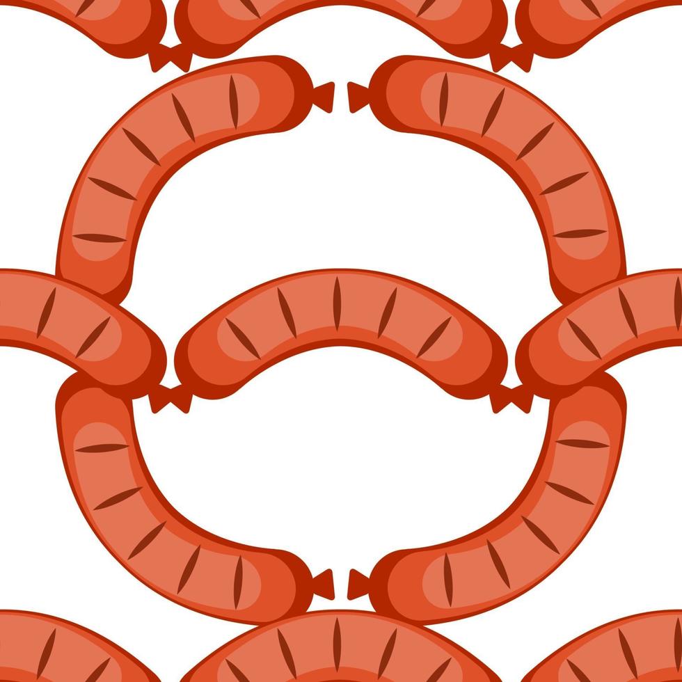 Fried sausage Seamless Pattern Background vector