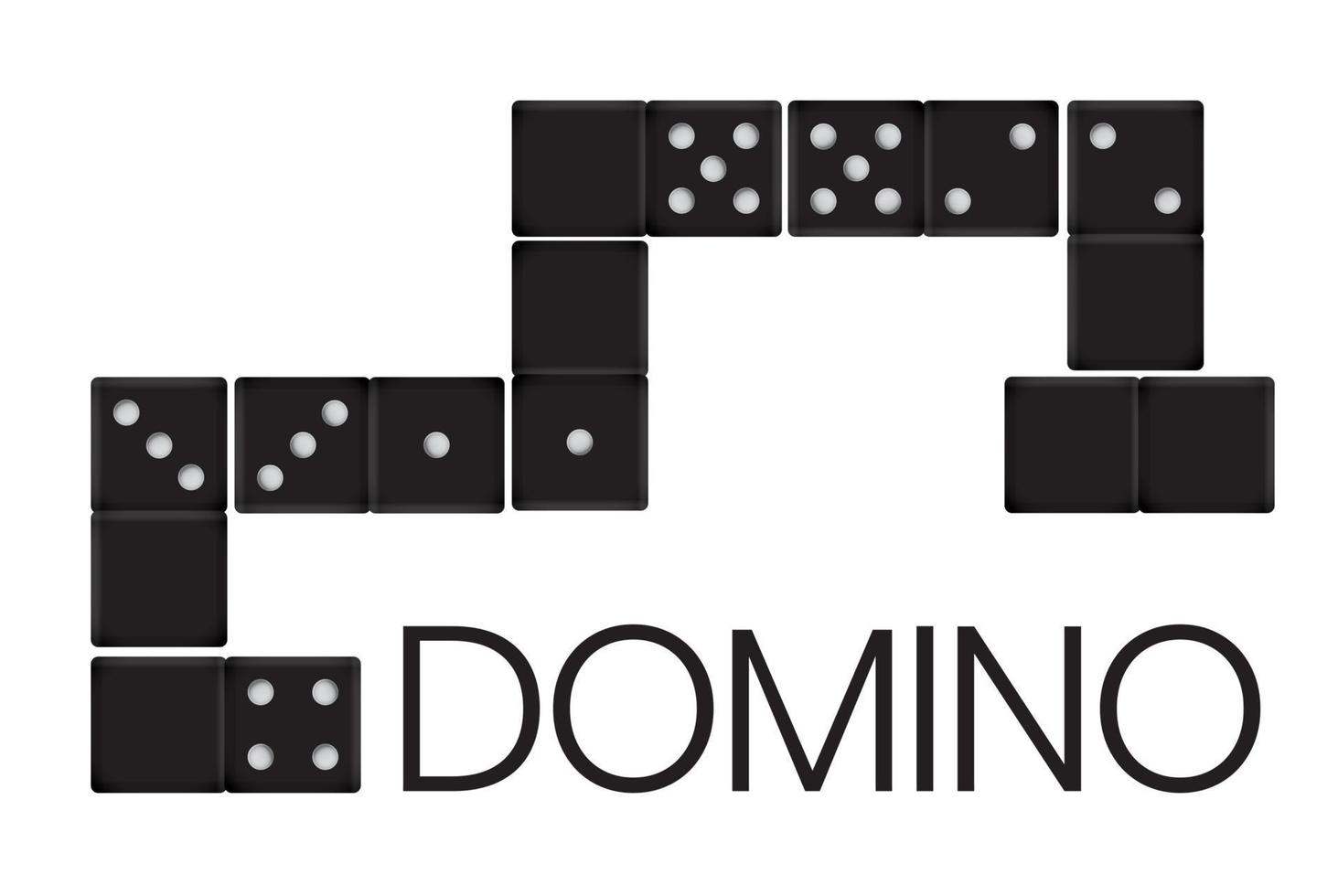 Plastic Black Realistic Domino vector