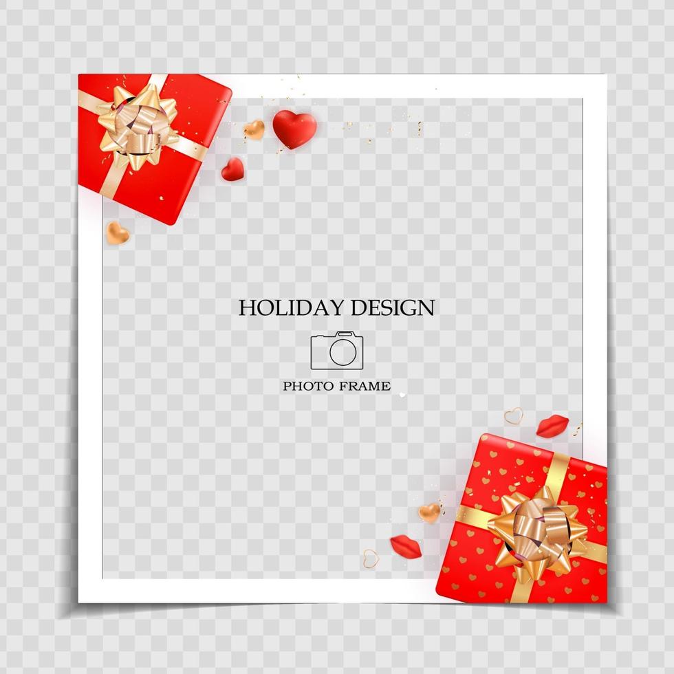 Holiday Background Photo Frame Template vector