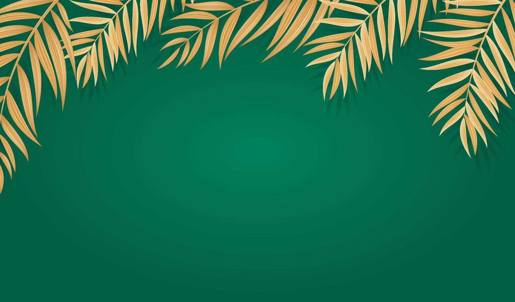 Abstract Realistic Green Palm Leaf Tropical Background vector