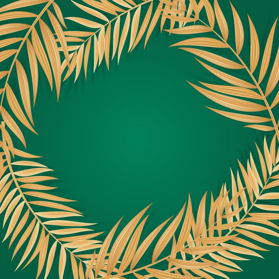 Abstract Realistic Green Palm Leaf Tropical Background vector