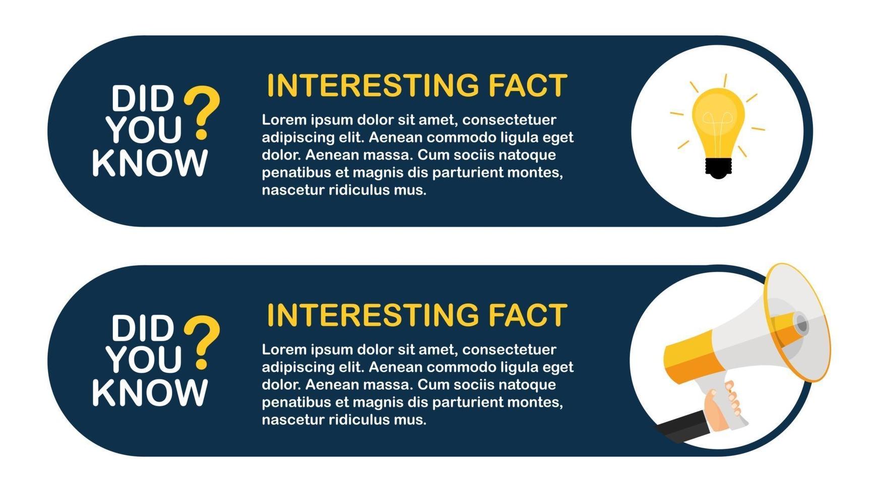 Did you know interesting fact label sticker vector