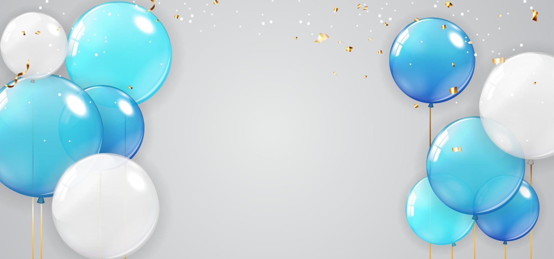 Banner de fiesta navideña con diseño de fondo de globos vector