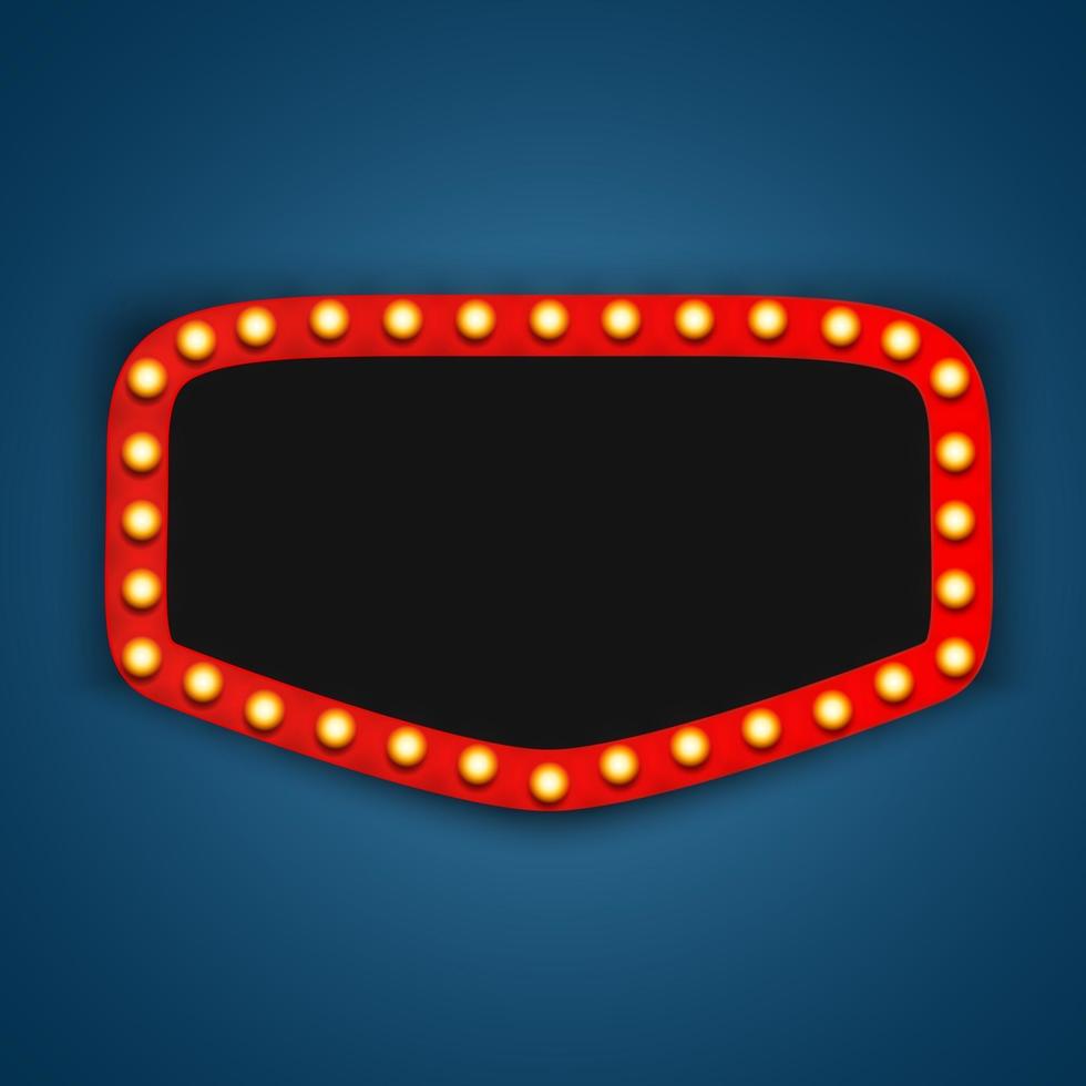 Vintage 3d light retro frame vector