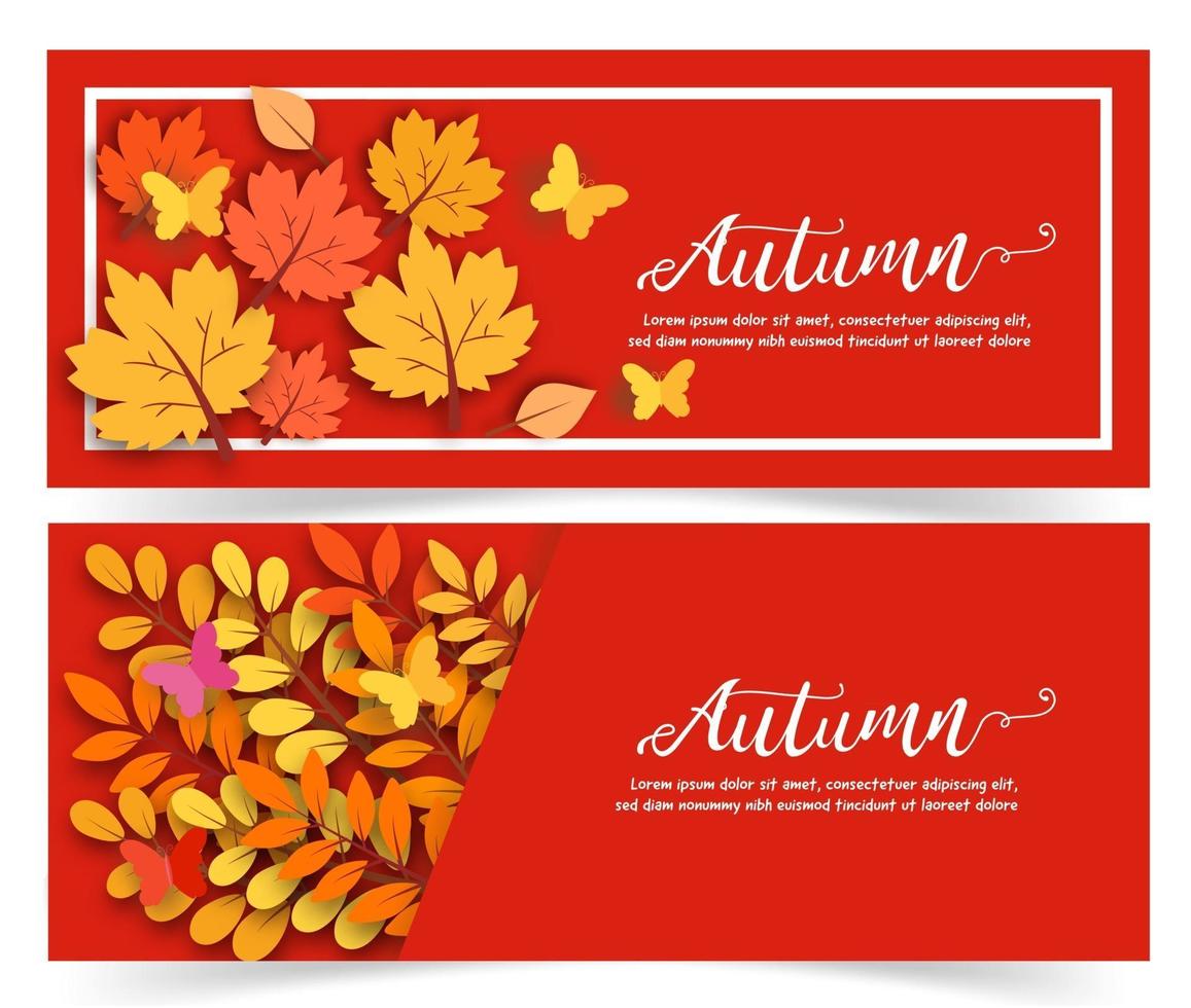 banner de venta de otoño vector