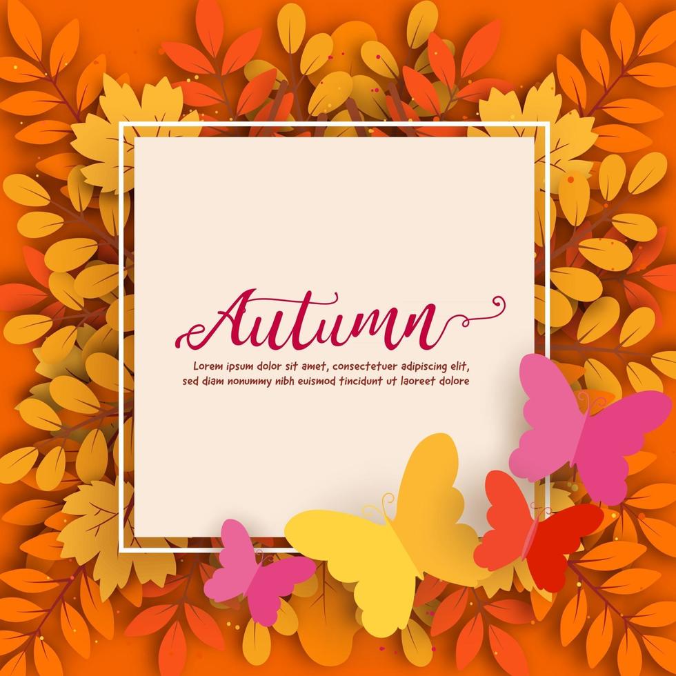 Autumn sale banner in water color style vector