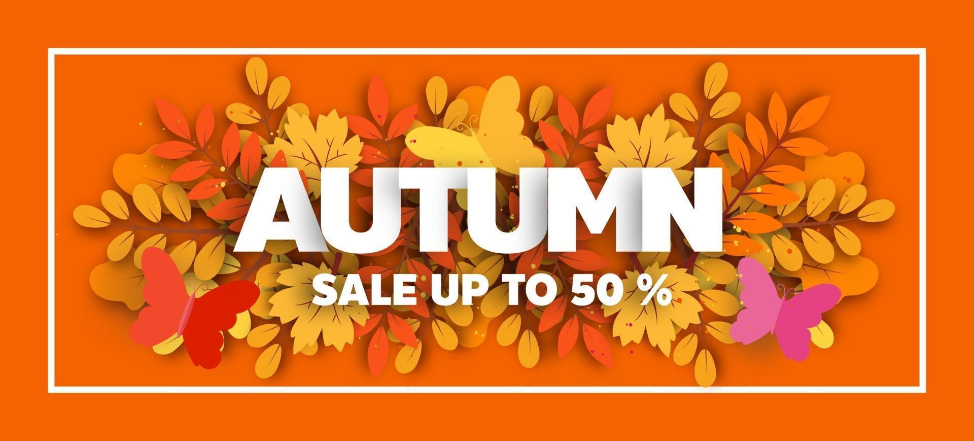 Autumn sale banner vector