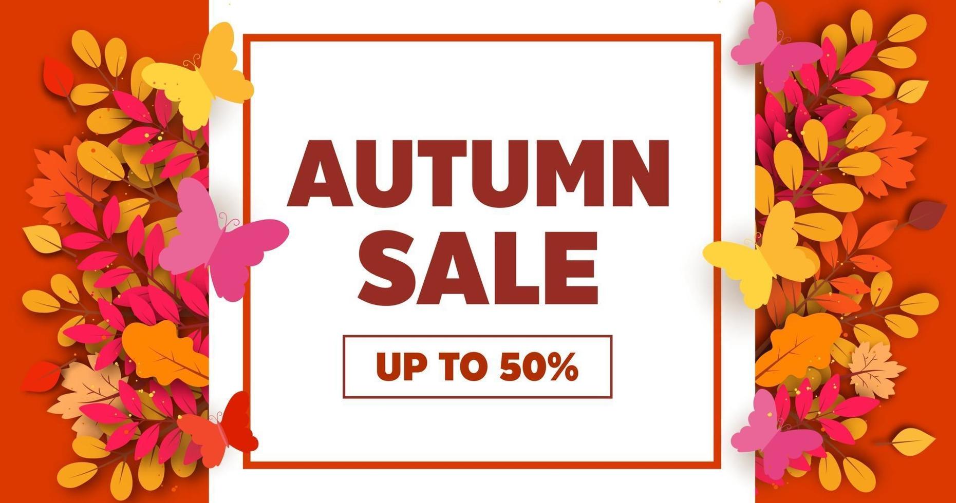 Autumn sale banner vector