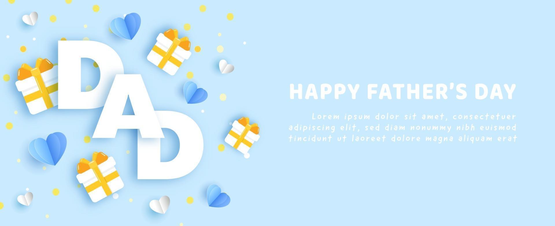 Father day banner in paper cut style vector