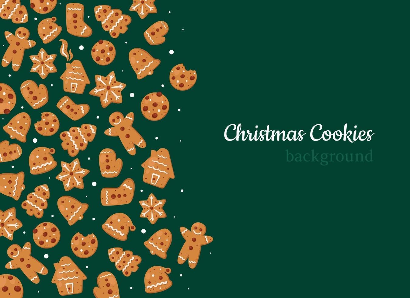 Christmas cookies and gingerbreads background vector