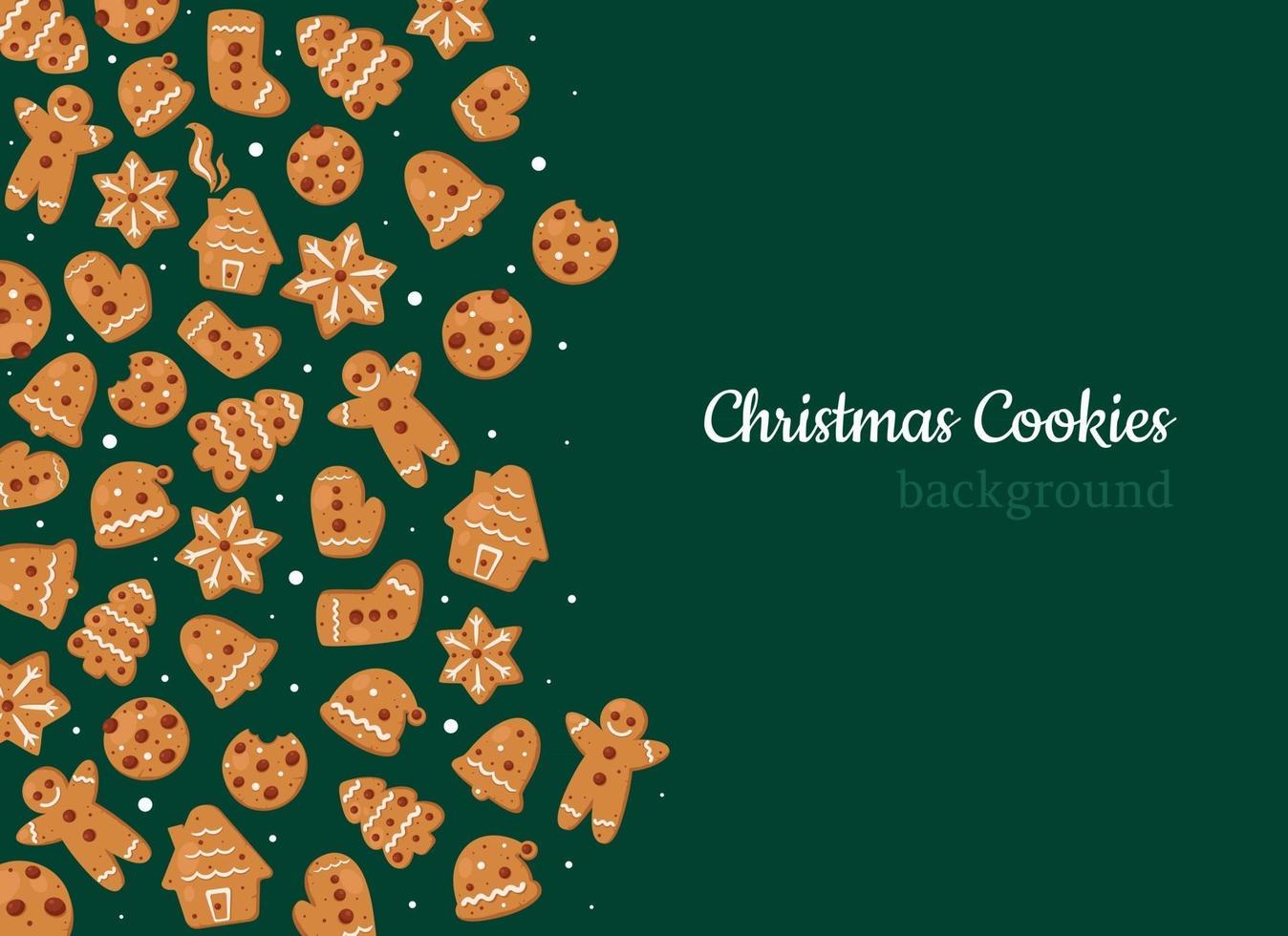 Fondo de galletas y pan de jengibre de Navidad vector