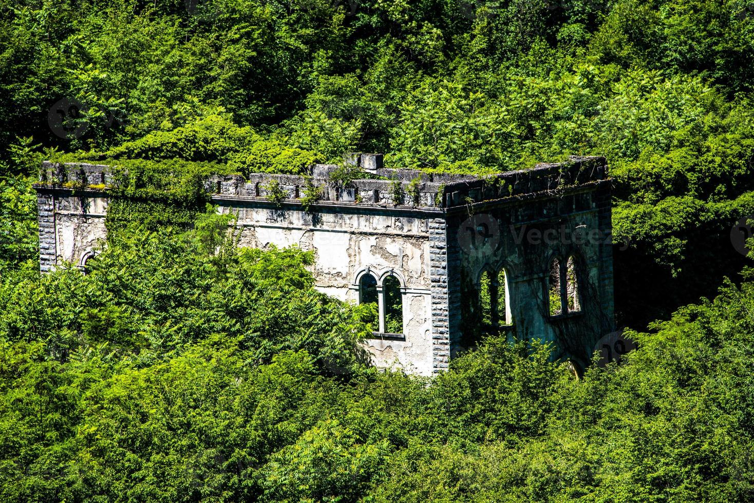 Old power plant near Lake Ledro in Trento, Italy photo