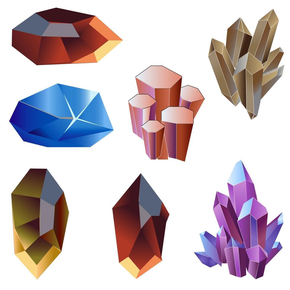 Crystal set for game Asset vector