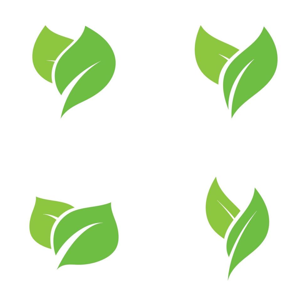 Logos of green Tree leaf ecology vector