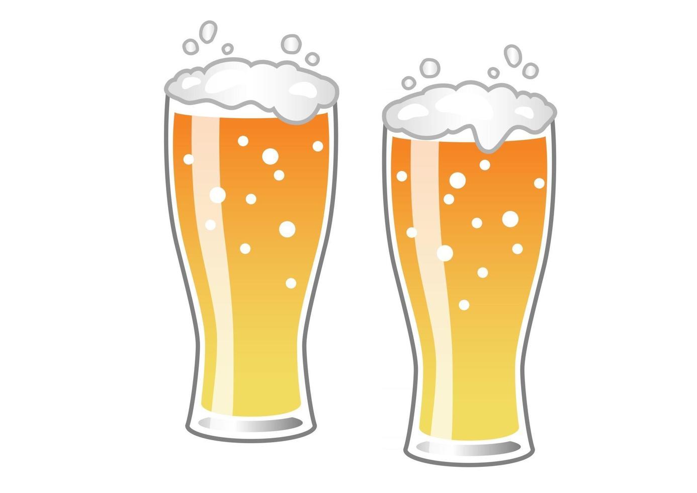 vasos de cerveza ilustración vectorial fácil de usar aislado en un fondo blanco vector