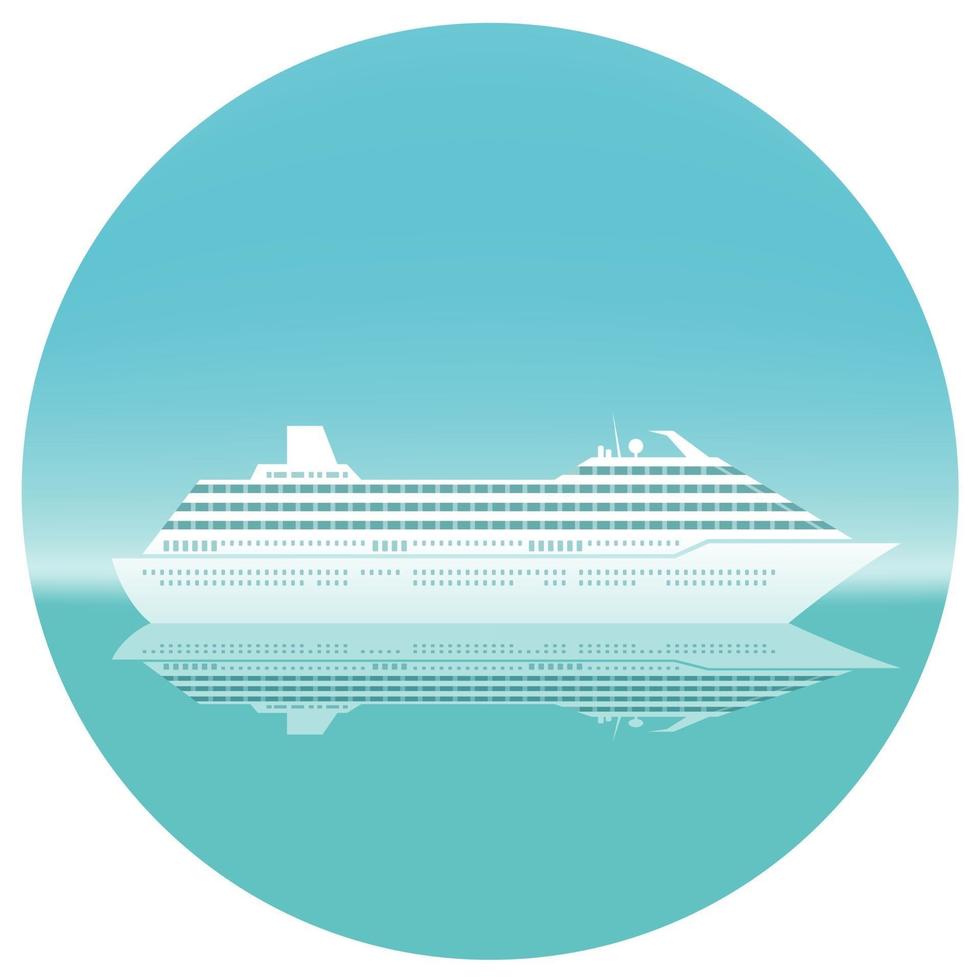 Luxury Cruise Ship In The Middle Of The Ocean With Text Space vector