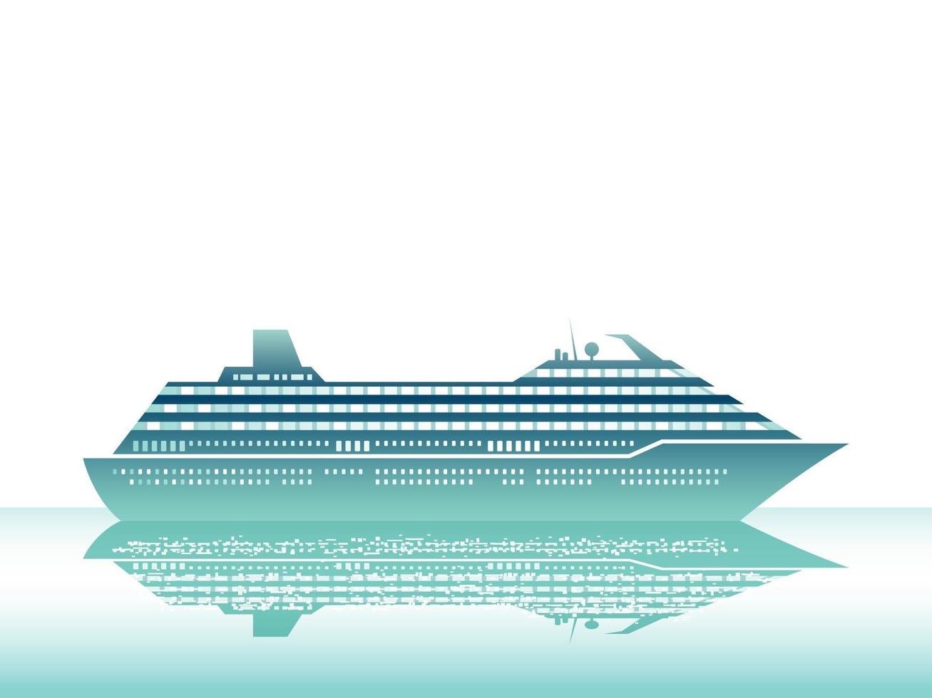 Luxury Cruise Ship With Text Space Isolated On A White Background vector